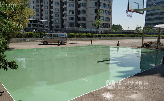 硅PU塑胶球场-防水底涂施工图