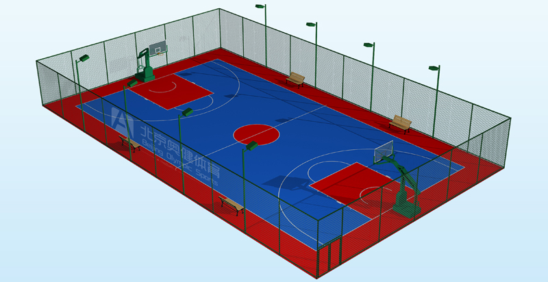 塑胶篮球场效果图