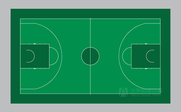 绿色塑胶篮球场平面图