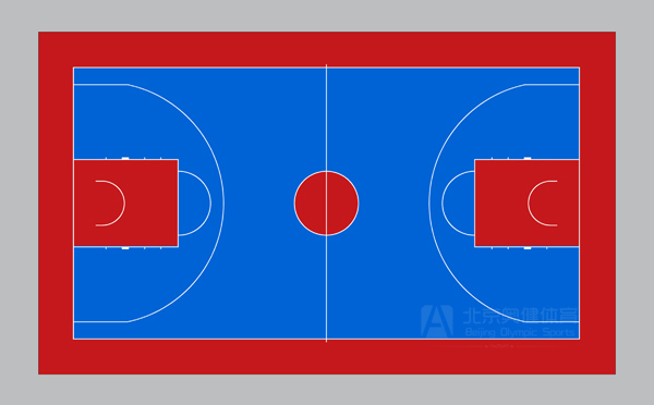 塑胶篮球场平面图图片