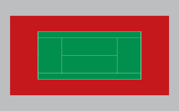 标准塑胶网球场平面图片