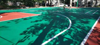天坛公园管理处塑胶篮球场地施工