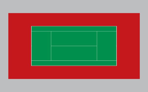 标准塑胶网球场平面图片